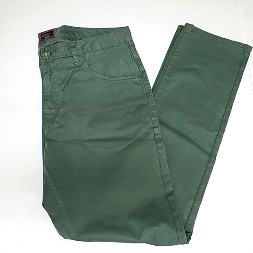 Untuckit Renzo Olive Green Chino Pant 34x32 Straight Leg Pima Cotton/SpandexNWT